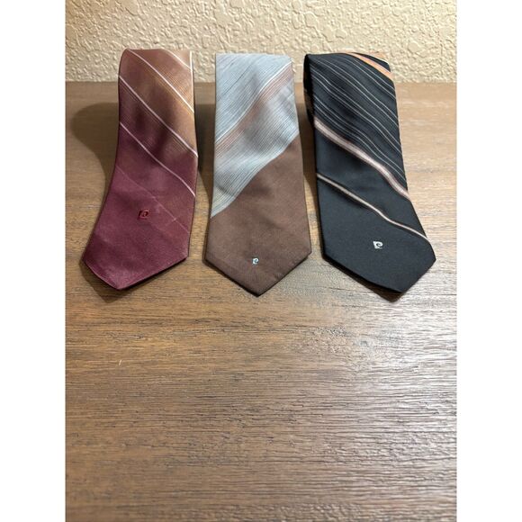 Pierre Cardin Other - Vintage Pierre Cardin Lot of 3 Ties 3" Wide Striped Polyester Lazarus Pomeroy's
